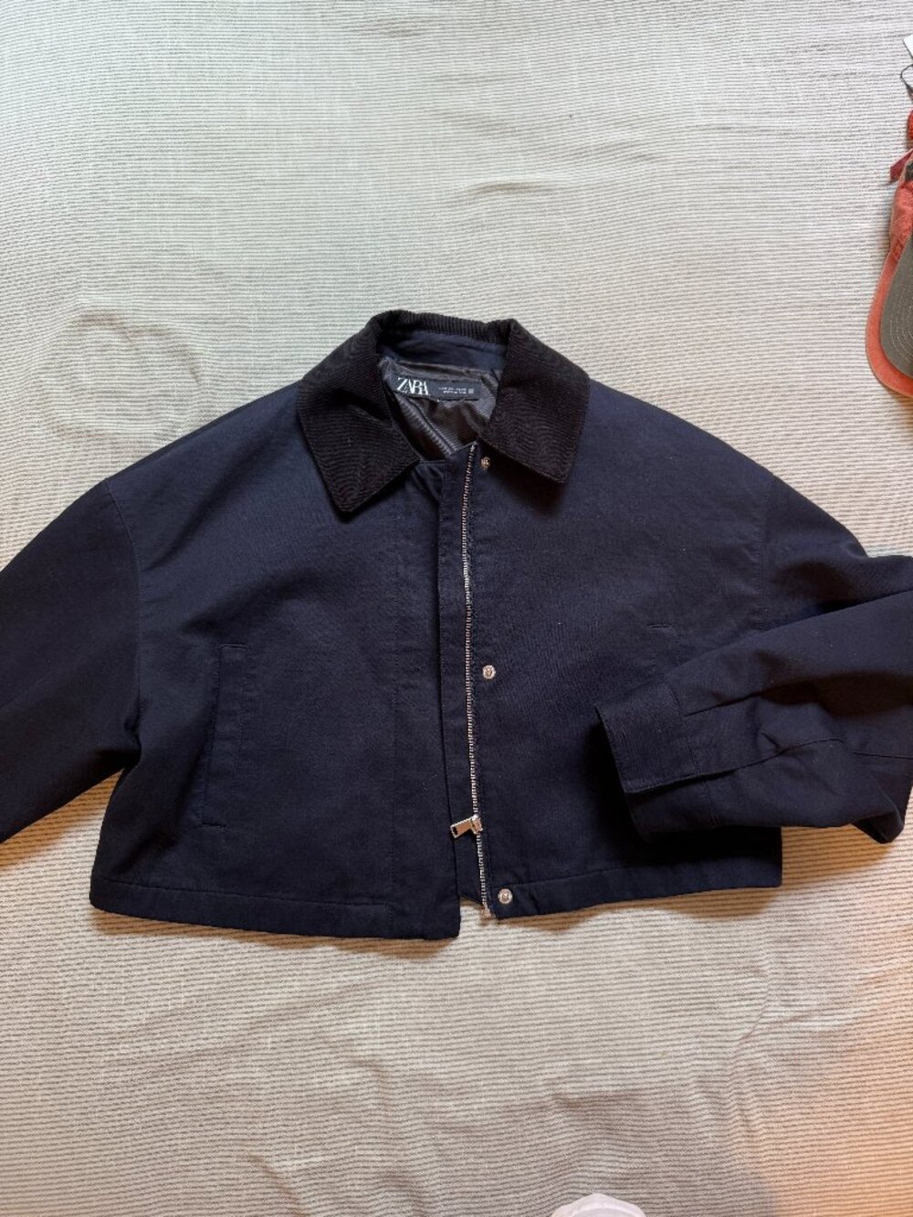 Zara Cropped Navy Workers Jacket - M